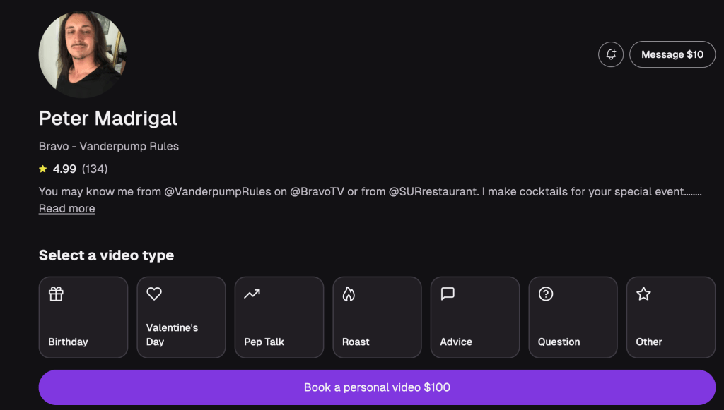 Camée de Peter Madrigal