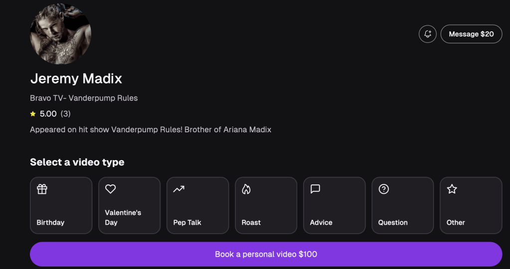 Camée de Jeremy Madix