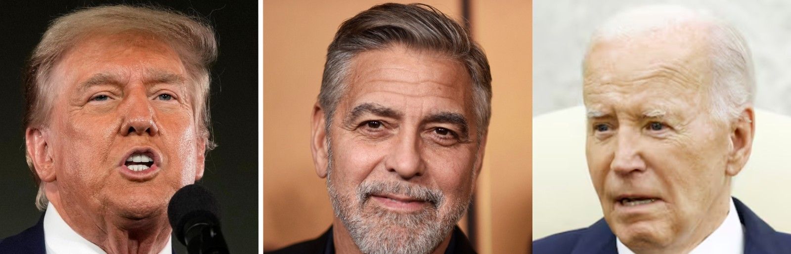 George Clooney et le président Joe Biden, le président Donald Trump